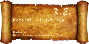 Koczián Eulália névjegykártya